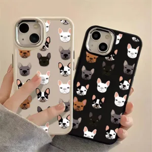 ใหม่การ์ตูนแบบเต็มหน้าจอ French Bulldog รูปแบบเคสโทรศัพท์สําหรับ IPhone 15 11 14 12 13 Pro Max X XR XS Max 7/8 Plus SE 2020 ปลอกอ่อนซิลิโคนกันกระแทกกรณี