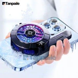 Tanpaile- 10W Magnetic L Shape ไม่สม่ําเสมอโทรศัพท์มือถือ Cooler หม้อน้ํา Back-clip พัดลมระบายความร้อนสําหรับเล่นเกม/Tiktok Live/Vlog