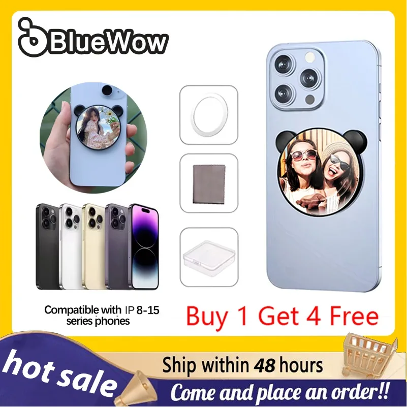 Bluewow กระจกเซลฟี่แม่เหล็กสําหรับโทรศัพท์-กล้องด้านหลังเครื่องมือเซลฟี่สะท้อนแสงสําหรับถ่ายภาพและสตรีมมิ่งสด