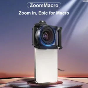 Apexel APL-ZM100 Universal Macro เลนส์สําหรับโทรศัพท์อลูมิเนียม 10X-20X ขยาย F1.05 รูรับแสงขนาดใหญ่พร้อมโทรศัพท์สําหรับ iPhone 15/14/13/12 สมาร์ทโฟน Android