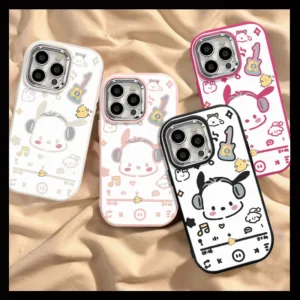 ฟังเพลงปลอกสุนัขเข้ากันได้สําหรับเคสไอโฟน 15 14 11 13 12 มือโปร สูงสุด เอ็กซ์อาร์ XSMAX กับ 2020 X 8 7 15 บวกน่ารักตลกกล้องกันกระแทกป้องกันซิลิโคนกร