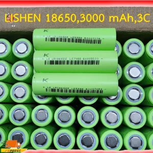 3000mAh 5C  Rechargeable Li-ion Battery แบตเตอรี่ 18650  หัวแบน