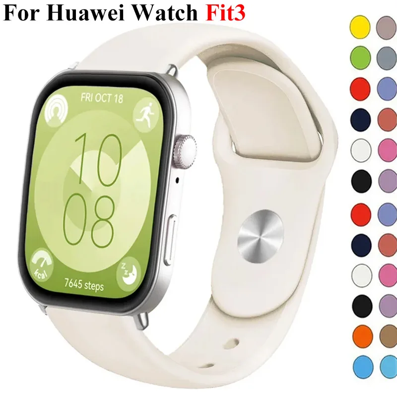 Original กีฬาซิลิโคนสําหรับ Huawei นาฬิกา Fit 3 2 1 Band smartwatch สร้อยข้อมือสําหรับ Huawei fit3 Fit2 Fit Soft สายนาฬิกาอุปกรณ์เสริม