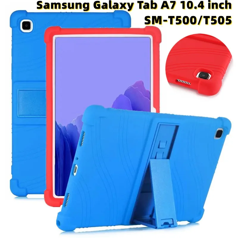 เคสแท็บเล็ต สำหรับ Samsung Galaxy Tab A7 10.4 นิ้ว SM-T500 T505 T507 ปลอกซิลิโคนกันกระแทกมุมขาตั้งหลายมุมเคส