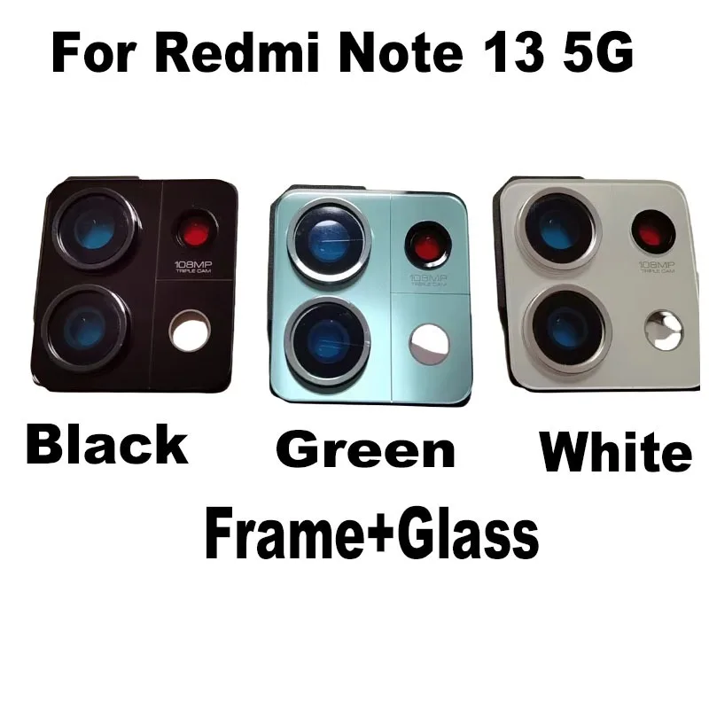 ใหม่สําหรับ Xiaomi Redmi หมายเหตุ 13 5G เลนส์กล้องด้านหลังเลนส์กล้องด้านหลังพร้อมการเปลี่ยนกรอบ