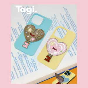 [Ready-Store] Tagi Case Heart Metal Flip Makeup Mirror Stand เหมาะสําหรับ Apple IPhone15/14/13/Pro/Pro Max Case Tagi.