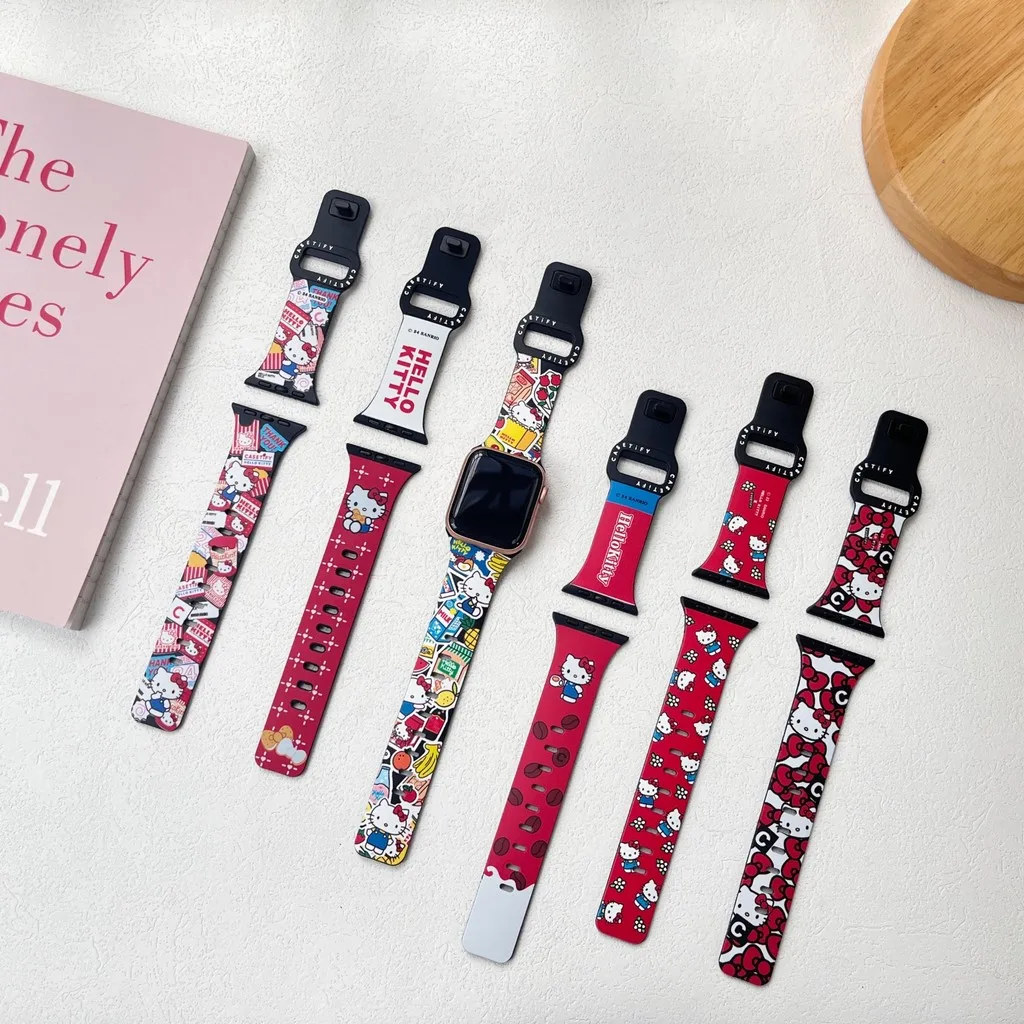 Tify Sanrio Hello kitty melody kuromi friends CASETiFY คุณภาพสูงการจับคู่สี TPU สายคล้องกล่องบรรจุภัณฑ์สําหรับ iPhone WATCH สกุลเงิน 38 มม.40 มม.41 มม.42 มม.44 มม.45 มม.49 มม.