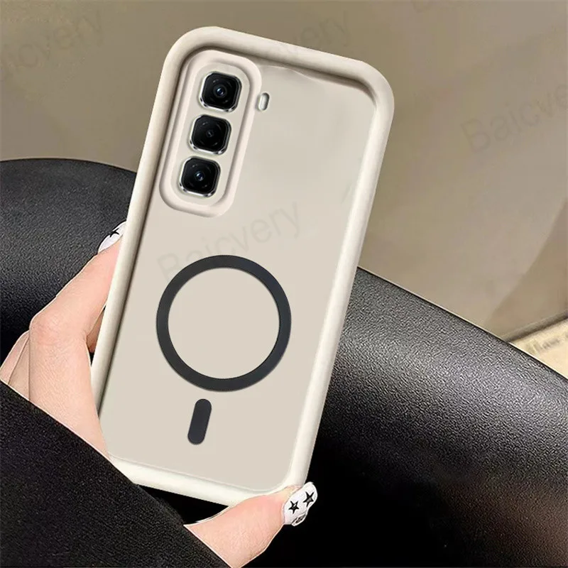แฟชั่นสําหรับ Infinix Hot 50 4G5G Hot 50 Pro Plus 4G Hot 50 Pro TPU ซิลิโคน Shock Proof ฝาครอบป้องกันแม่เหล็กชาร์จไร้สาย