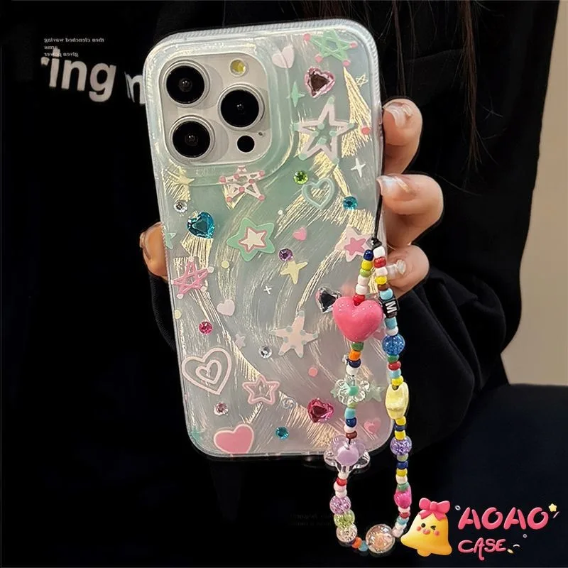 เคสไอโฟน11 16 สำหรับ IPhone 13 15 16 11 12 14 Pro Max 7Plus 16Plus XR 7 16 8 Plus XS MAX X SE 2020 ดอกไม้สตาร์สดหวาน