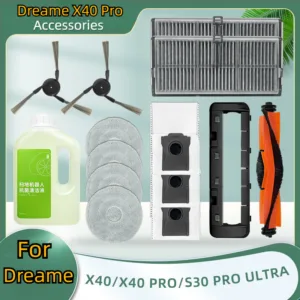 Dreame X40 X40 Pro X40 Ultra S30 Pro Ultra Robot เครื่องดูดฝุ่นอุปกรณ์เสริมหลักแปรงด้านข้างแปรง Hepa Filter Mop ผ้าถุงเก็บฝุ่นอะไหล่