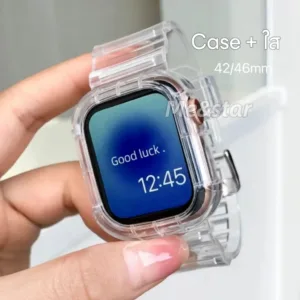 ใหม่!! 2in1 สําหรับ iwatch Series 10  42 มม.46มม. สีใสนาฬิกาสําหรับนาฬิกา นาฬิกาอุปกรณ์เสริม
