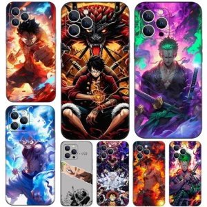 Iphone XR XS Max 11 Pro Max 12 ความเข้ากันได้ TPU Soft Shell Case อะนิเมะหมวกฟาง One PIECE