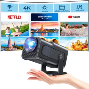 โปรเจคเตอร์ HY320 4K Native 1080P Android 11 500ANSI Dual WiFi และ Bluetooth ขนาดพกพา สําหรับฉายภาพยนต์ กลางแจ้ง