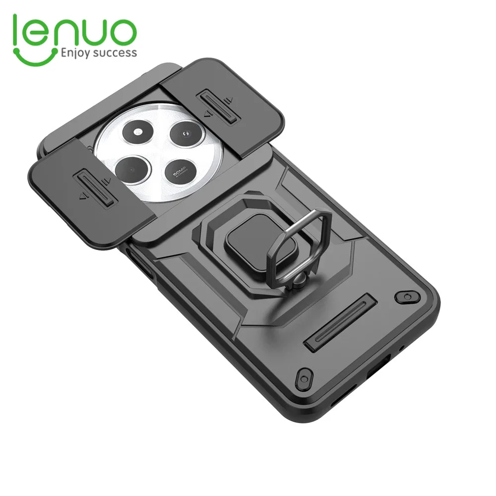 Lenuo แหวนผู้ถือแม่เหล็กสําหรับ Xiaomi Redmi 14C 13 13C 14R 13R 5G 4G ปลอกกล้องกันกระแทกป้องกันความงาม