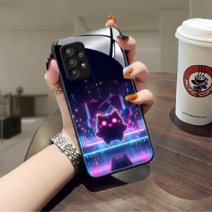แมวเรืองแสง เคส กระจก Samsung a73 a71 a7 2018 a53 a52s a51 a50s a50 a42 a33 a32 a31 a30s a23 a22 a21s a20s a20 h3f2096