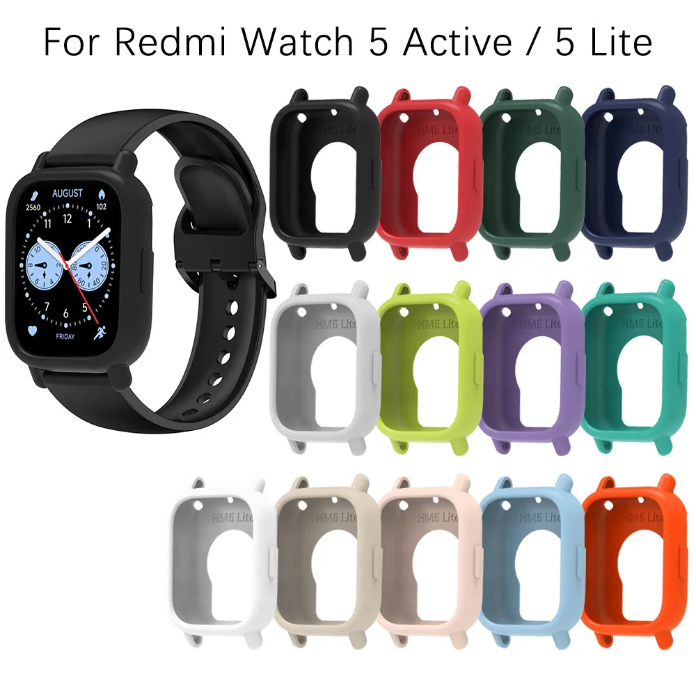 เคสซิลิโคนสําหรับ Redmi Watch 5 Active Smart Watch กรอบกันชน Protector สําหรับ Redmi Watch 5 Lite ฝาครอบกรณี