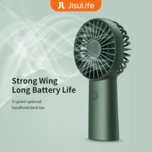 JISULIFE พัดลม ขนาดเล็ก ชาร์จ USB พร้อมแบตเตอรี่ 4000 mAh