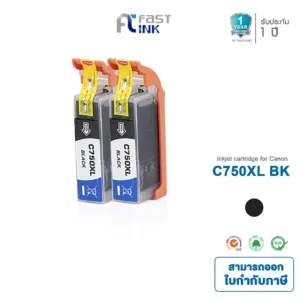 Fast Ink หมึกเทียบเท่า Canon PGI-750XL BK สีดำ (แพ็ค 2 ตลับ) For Canon PIXMA IX6770/ 6870/ IP8770/ 7270