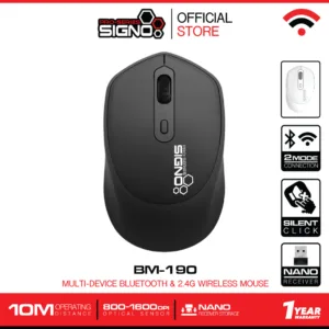 SIGNO Bluetooth & 2.4G Wireless Optical Mouse รุ่น BM-190 (เมาส์บ ลูทูธ)