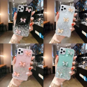 เคส Redmi Note 13 12 11 11S 10 10S 9 9S 8 7 Pro Pro+ Plus Redmi 14C 13 13C 12 12C 10 10C A3 4G 5G Note13 Note12 Note11 Note10 Note9 Note8 Note7 Glitter Crystal Three Butterflies Soft TPU Case