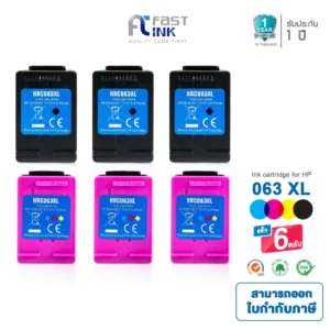 Fast Ink หมึกเทียบเท่า HP 63XL BKCMY ชุด 6 ตลับ For HP DeskJet 1110/ 1115/ 2130 / 3630