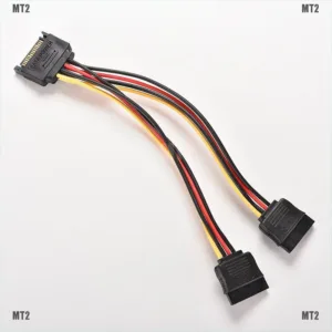 (mt 2 & th) 15 pin sata male to sata female 1:2 y ตัวแยกสายเคเบิ้ลพาวเวอร์
