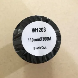 ริบบ้อน หมึกพิมพ์บาร์โค้ด พิมพ์ฉลาก ใบปะหน้า บาร์โค้ด Ribbon Wax 110มม x 300 ม ผ้าหมึก W1203 สำหรับ Zebra Godex TSC