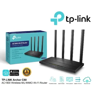 TP-LINK (Archer C80) Router Wireless AC1900 Dual Band Gigabit เราเตอร์ AC ตัวแรงที่มาพร้อมสัญญาณ MU-MIMO 3x3