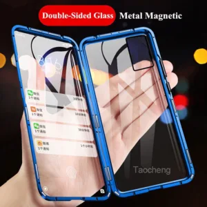 เคสโทรศัพท์แข็งแม่เหล็กฝาพับเคสโทรศัพท์มือถือแบบประกบสําหรับ Huawei Y9s Y9 Prime 2019 P20 Honor 9X 8X 20 Pro magnetic tempered glass phone case hard flip cover