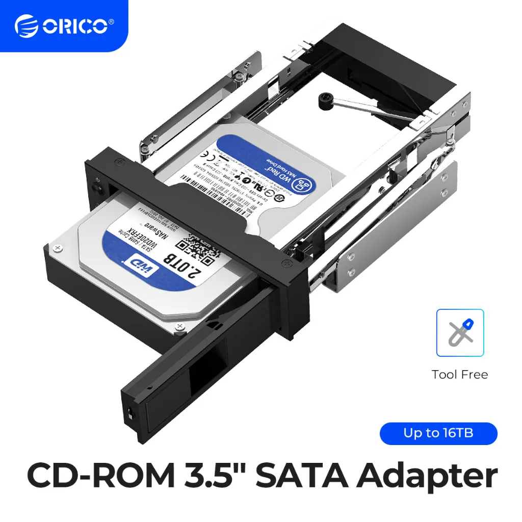 Orico 3.5 นิ้ว HDD กรอบ Mobile Rack ภายใน HDD Case CD-ROM Space เครื่องมือฟรีการออกแบบรองรับ MAX 6TB PC DIY อุปกรณ์เสริม (1106SS-V1)
