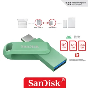 SanDisk Dual Drive Go 64GB 128G 256GB USB3.1 สีเขียว FlashDrive Type C (SDDDC3-G46AG) แฟลชไดรฟ์