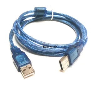 สาย USB V2.0 AM/AM ผู้ผู้ Cable USB Version 2.0 สีฟ้า สาย usb ผู้2ด้านสำหรับเชื่อมกล่องดิจิตอล กล้อง