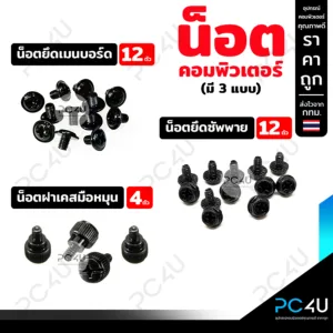 น็อตคอมพิวเตอร์ มี 3 แบบ / น็อตยึดเมนบอร์ดสีดำ / น็อตยึดซัพพายสีดำ / น็อตยึดฝาเคสมือหมุนสีดำ