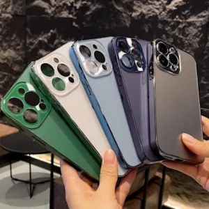 PC ป้องกันเลนส์กล้อง สําหรับ iPhone 15 14 11 13 12 Pro Max 14Plus เคสโทรศัพท์มือถือกระจกนิรภัย ผิวด้าน กันกระแทก กันลายนิ้วมือ หรูหรา
