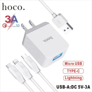 Hoco C22B ชาร์จเร็ว  3A ที่ชาร์จไฟ 5V/3A Max ชุดชาร์จ