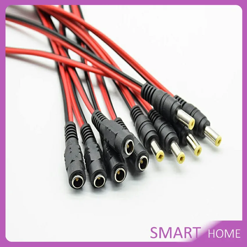 ขั้วต่อปลั๊ก DC 5.5 * 2.1 mm ตัวผู้ ตัวเมีย เชื่อมต่อ อุปกรณ์ ขั้วต่อสาย 12 โวลต์ Pure copper core plug