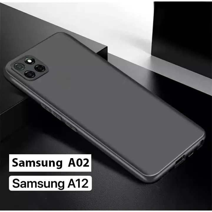 เคส samsung galaxy A12/A02 เคส TPU แบบบาง สีดำ (ด้าน) for Samsung A12/A02