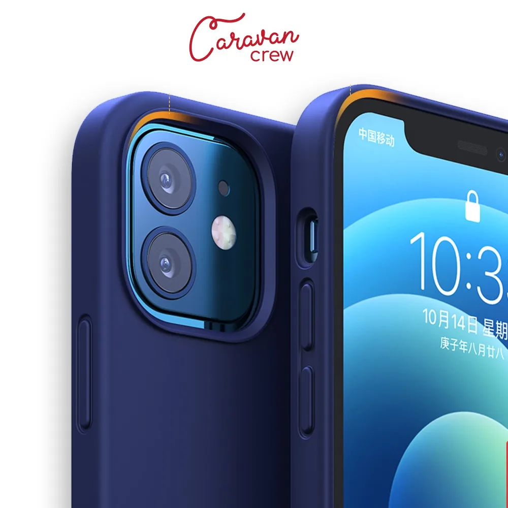Caravan Crew เคสไอโฟนคลุมเลนส์กล้อง Case iPhone 6 6s Plus 7 8 X XS MAX XR 11 Pro 12 mini Liquid Silicone เคสซิลิโคน