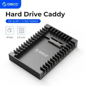 Orico อะแดปเตอร์ฮาร์ดไดรฟ์ Hdd 2.5 To 3.5 นิ้วรองรับ Sata 3.0 7 / 9.5 / 12.5มม. 2.5 นิ้ว Sata Hdd และ Ssd: สีดำ